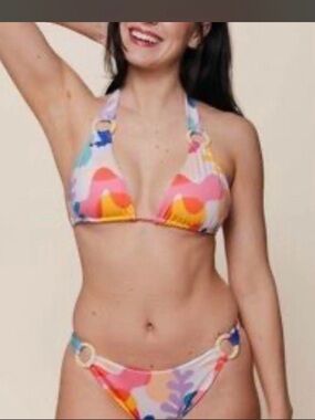 Kitty and Vibe Colorful Bikini Bottom Sz L2